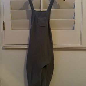 Kids dark grayish green Knit Overalls